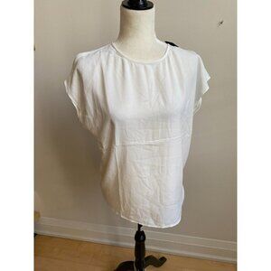 HALOGEN BNWT Sz Small Womens White Semi-Sheer Top New